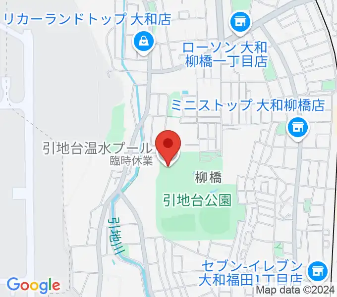 引地台温水プールの地図