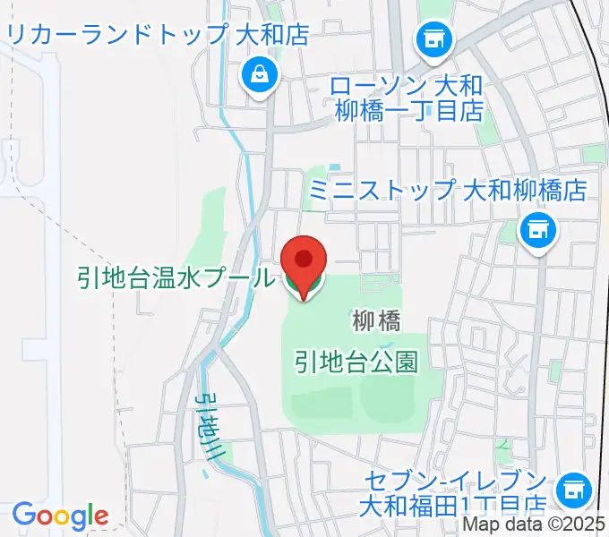 引地台温水プールの地図