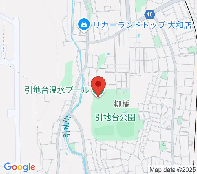 引地台温水プールの地図