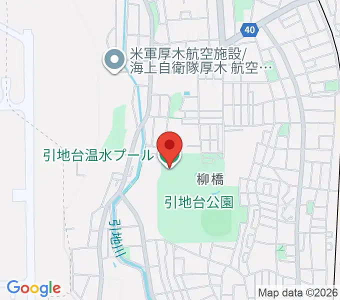 引地台温水プールの地図