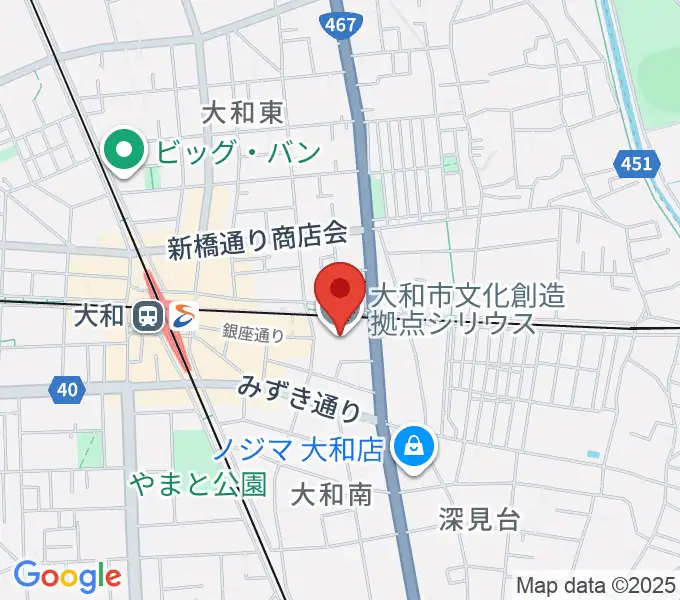 大和市文化創造拠点シリウスの地図