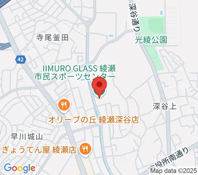 IIMURO GLASS綾瀬市民スポーツセンター体育館の地図