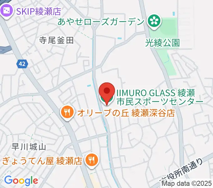 IIMURO GLASS綾瀬市民スポーツセンター体育館の地図