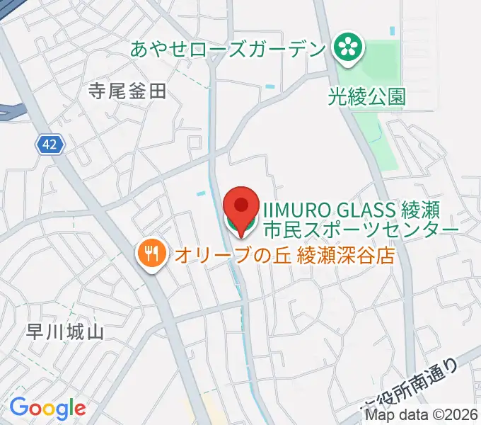 IIMURO GLASS綾瀬市民スポーツセンター体育館の地図