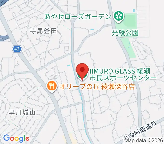 IIMURO GLASS綾瀬市民スポーツセンター体育館の地図