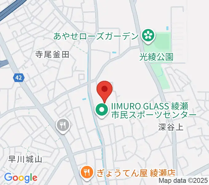 IIMURO GLASS綾瀬市民スポーツセンター陸上競技場の地図