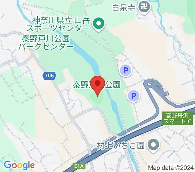 秦野戸川公園少年野球場の地図