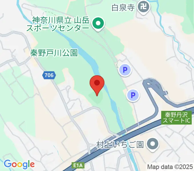 秦野戸川公園少年野球場の地図