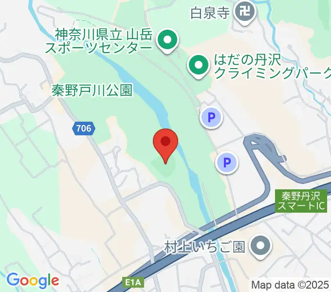 秦野戸川公園少年野球場の地図