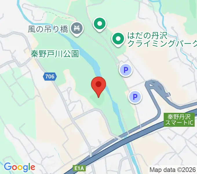 秦野戸川公園少年野球場の地図