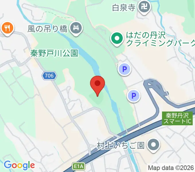 秦野戸川公園少年野球場の地図
