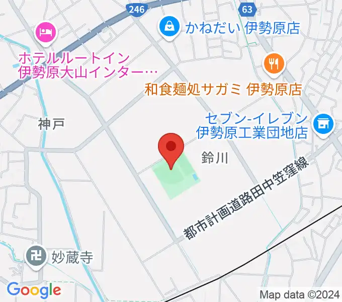 チャンピオンすずかわ野球場の地図