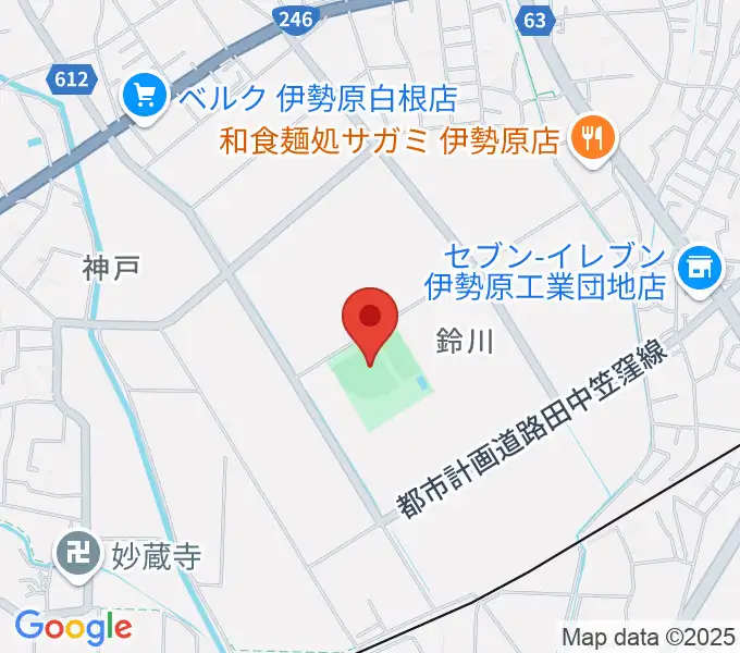 チャンピオンすずかわ野球場の地図