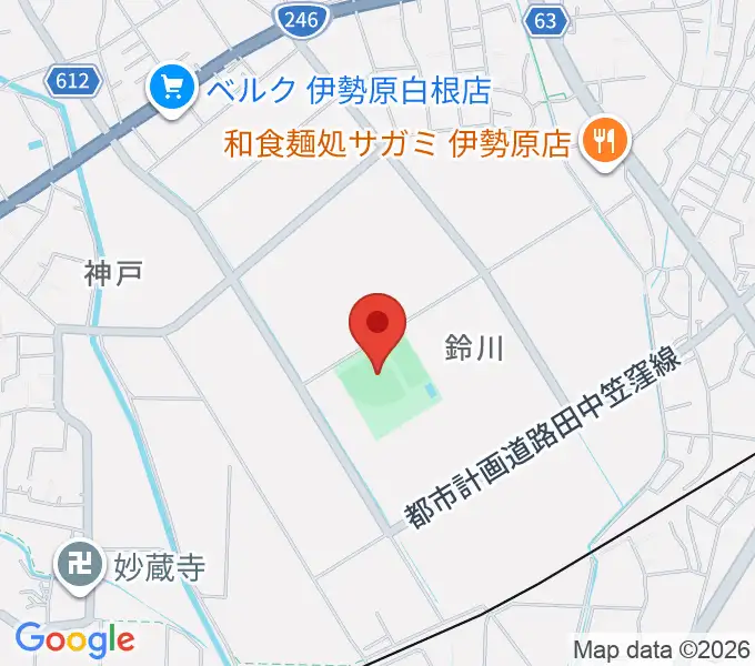 チャンピオンすずかわ野球場の地図