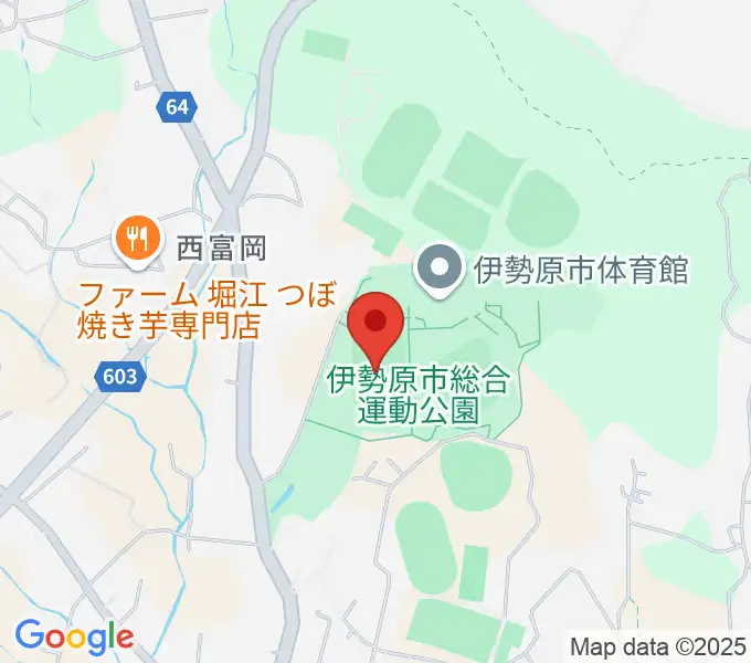 伊勢原市総合運動公園自由広場の地図