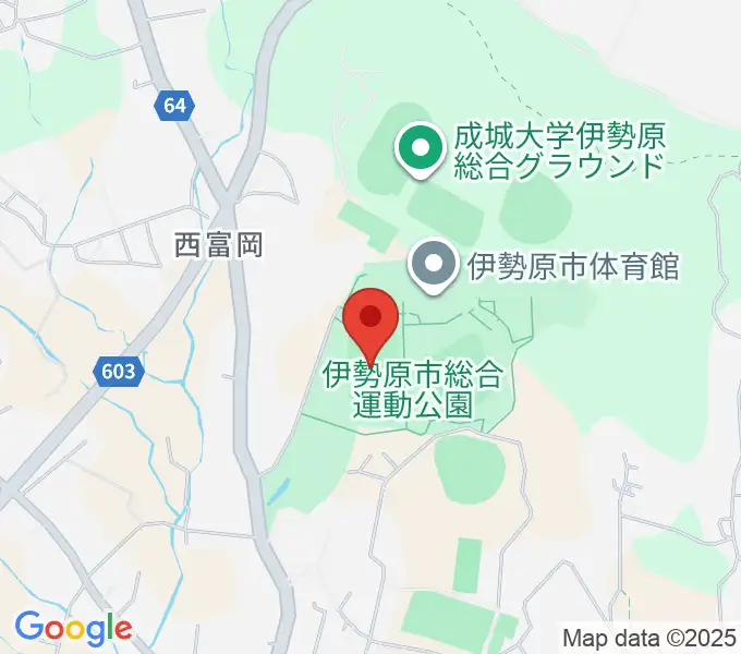 伊勢原市総合運動公園自由広場の地図