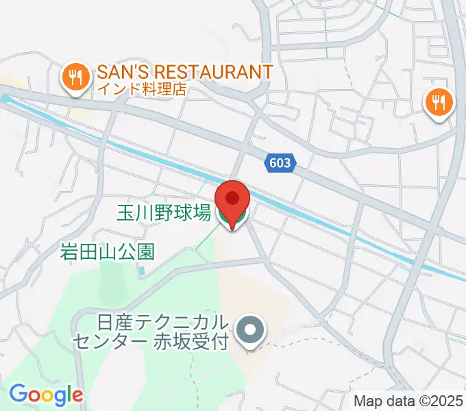 厚木市営玉川野球場の地図