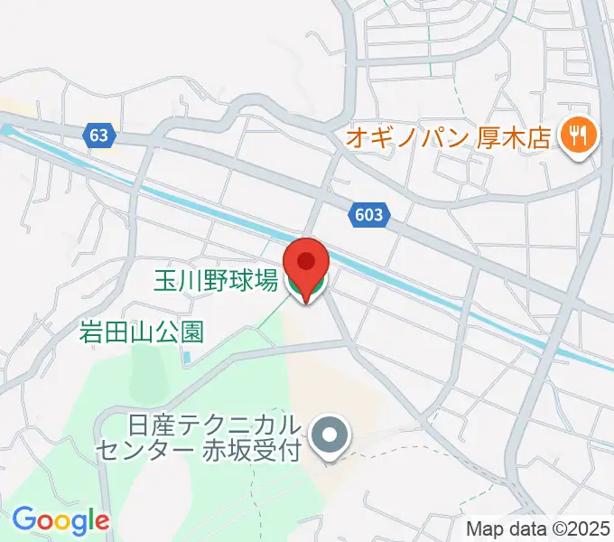 厚木市営玉川野球場の地図