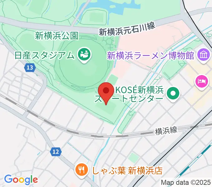 しんよこフットボールパークの地図