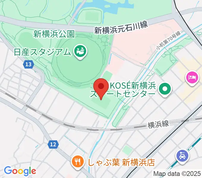 しんよこフットボールパークの地図