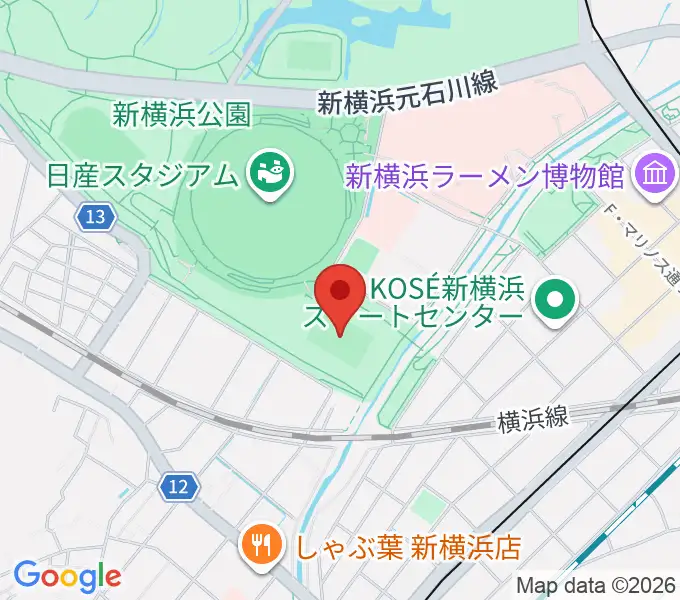 しんよこフットボールパークの地図