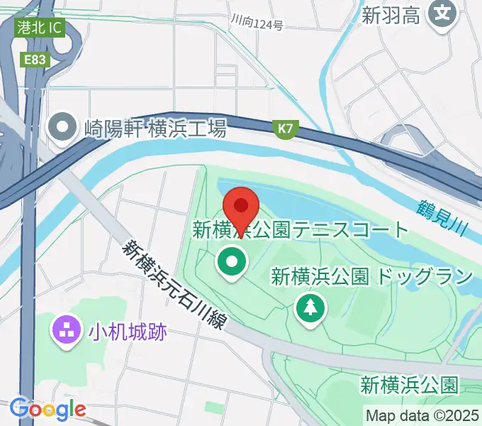  新横浜公園野球場の地図