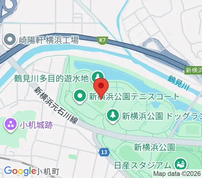  新横浜公園第1運動広場の地図