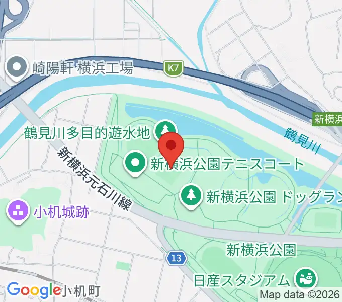  新横浜公園第1運動広場の地図