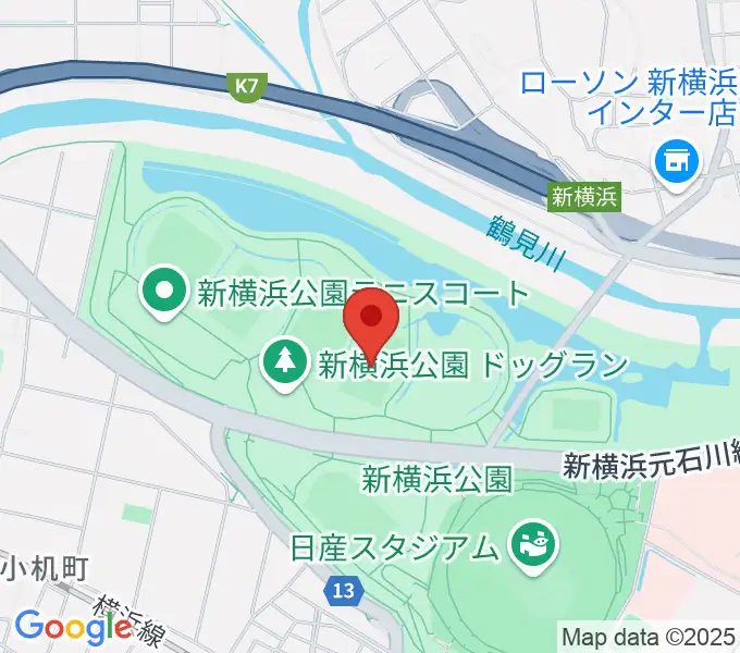 新横浜公園球技場の地図