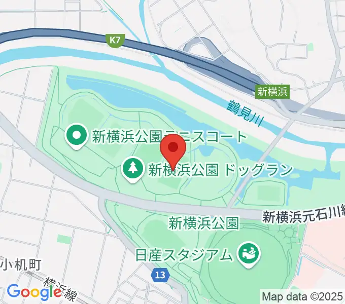 新横浜公園球技場の地図