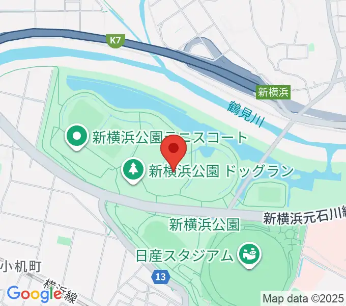 新横浜公園球技場の地図