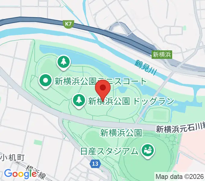 新横浜公園球技場の地図