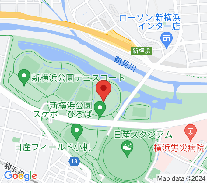 新横浜公園草地広場の場所