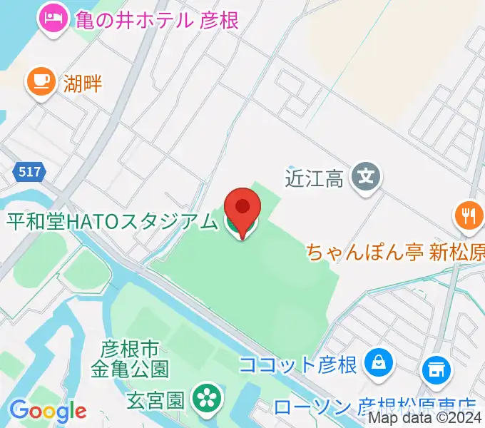 平和堂HATOスタジアムの地図