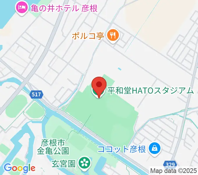 平和堂HATOスタジアムの地図