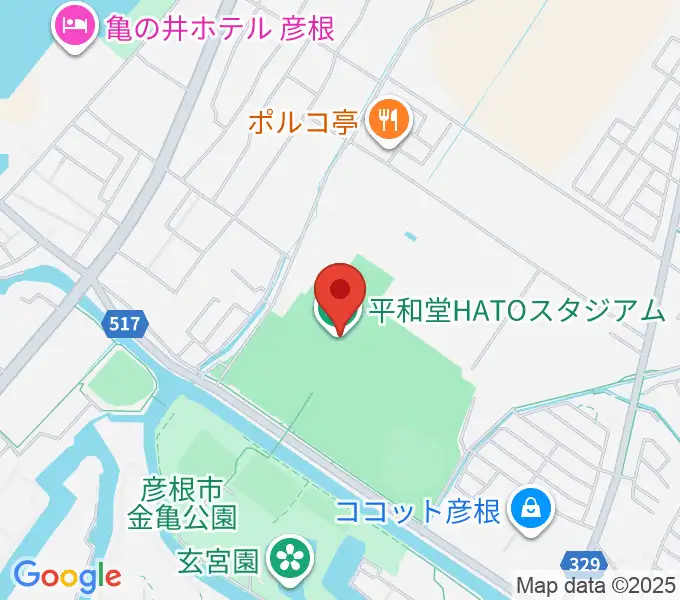 平和堂HATOスタジアムの地図