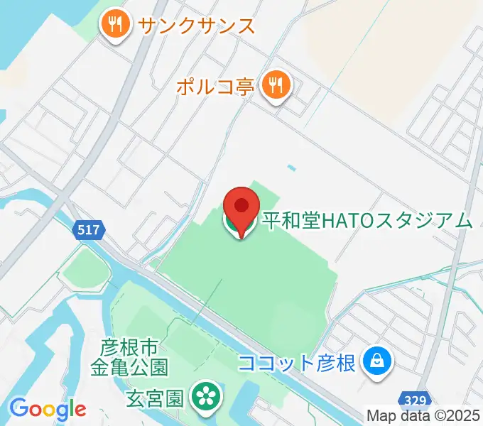 平和堂HATOスタジアムの地図