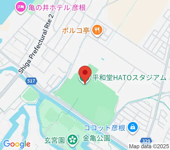 平和堂HATOスタジアムの地図