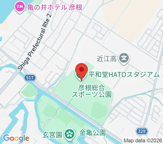 平和堂HATOスタジアムの地図
