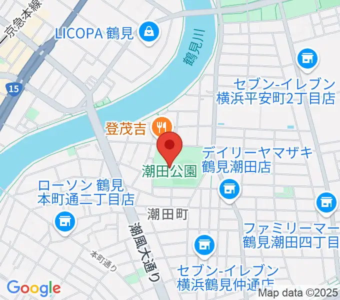 潮田公園野球場の地図