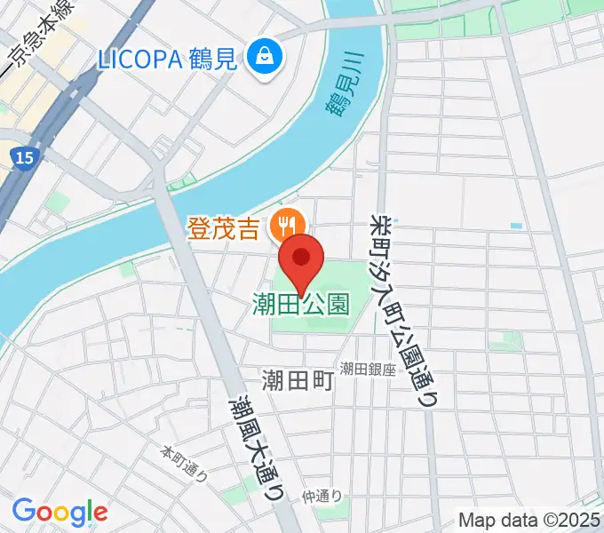 潮田公園野球場の地図