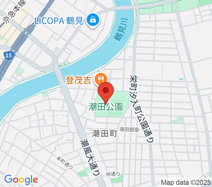 潮田公園野球場の地図