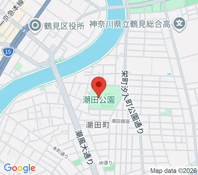 潮田公園野球場の地図