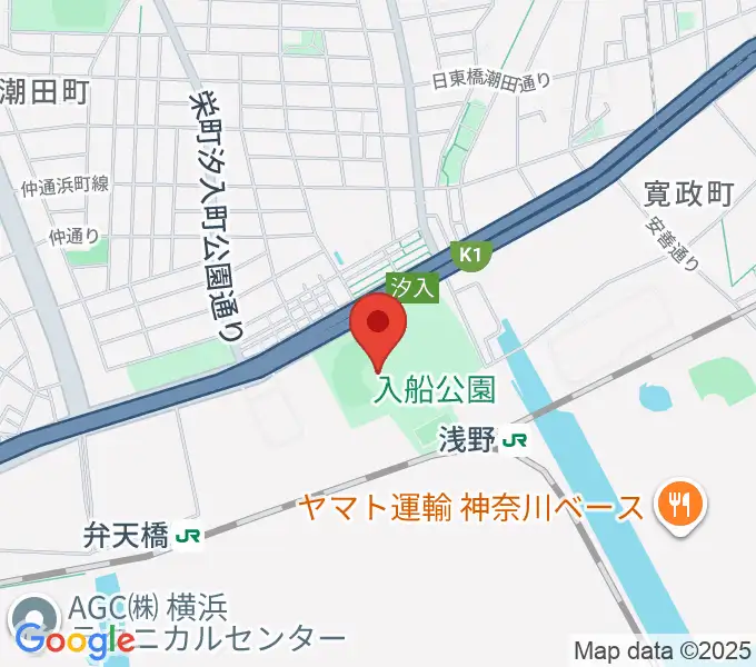 入船公園野球場の地図