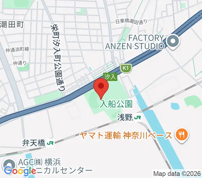 入船公園野球場の地図