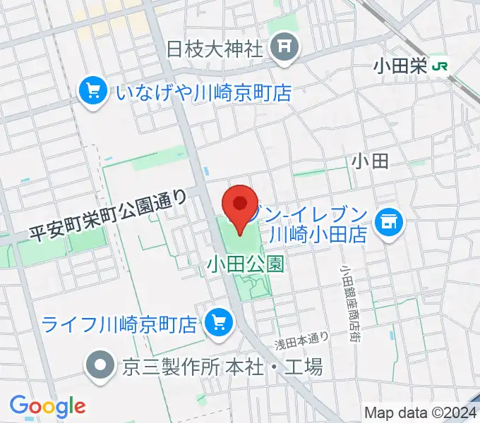 小田球場の地図