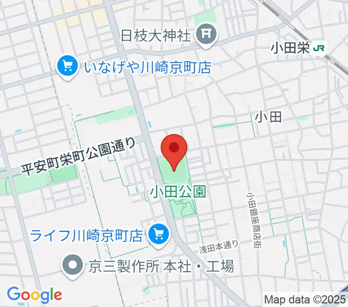 小田球場の地図