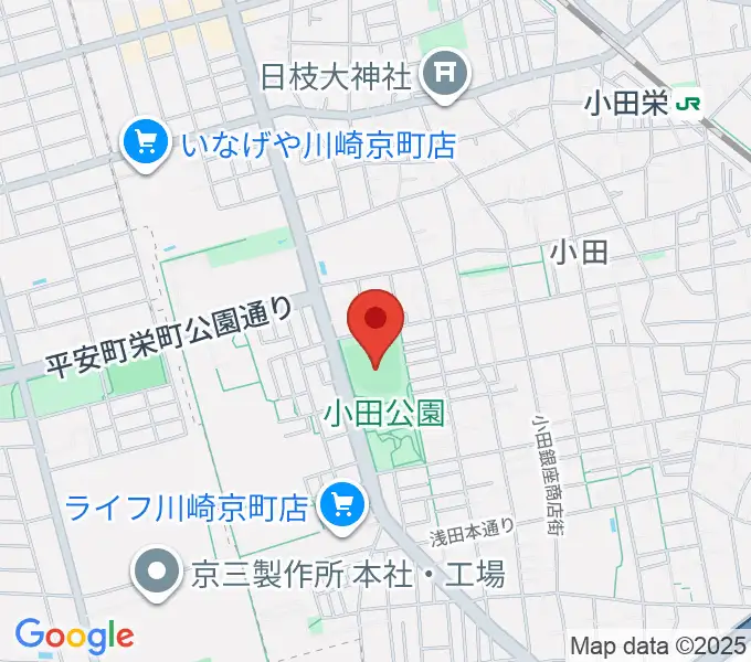 小田球場の地図