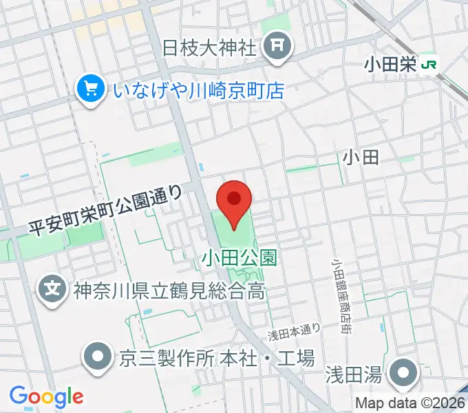 小田球場の地図