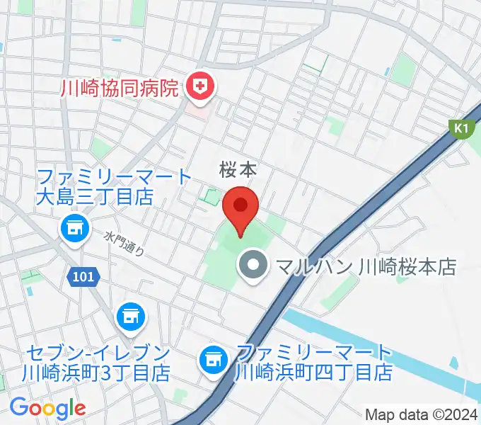 桜川公園野球場の地図